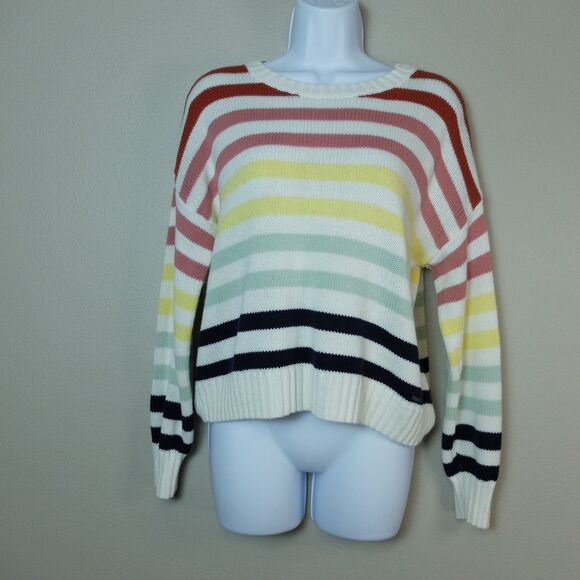 Hollister Rainbow Striped Knit Sweater Size Small - Picture 1 of 8